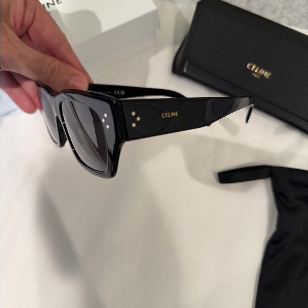 Celine Black Rectangular Sunglasses With Case - image 6